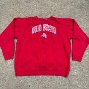 Ohio State Buckeyes Sweatshirt Mens Red Embroidered‎ College NCAA Crewneck